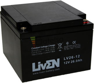 Batera 12 V 26 Amperios Liven Battery LV26-12